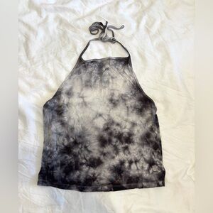 American Eagle Grey Tie-Dye Halter Top
